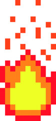 fire pixel art. vector illustration.