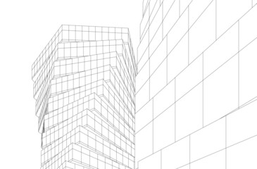 Fototapeta premium vector illustration of abstract architecture 3d 