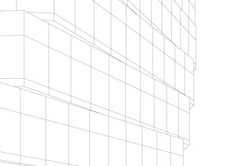 abstract architecture digital 3d drawing