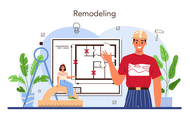 Real estate industry. House remodeling or redesign after the purchase.