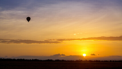 Balloon ride over the Masai Mara, Kenya, at sunrise