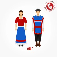 Set of alphabet "C" cartoon characters in traditional clothes.