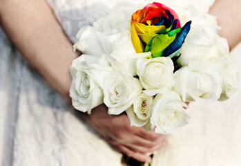 bride holding a bouquet