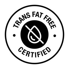 Trans fat free vector icon badge logo design - obrazy, fototapety, plakaty