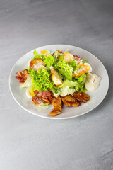 Chicken caesar salad close up salad