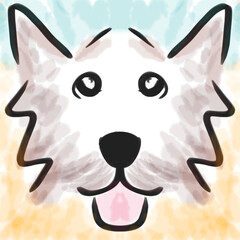 Painting of the dog face