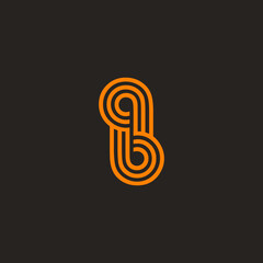 AB or BA minimal creative logo with negative space effect