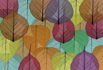 Fototapeta na wymiar image of many autumn colorful backgrounds as a background