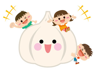 野菜/にんにくと子どもたち
