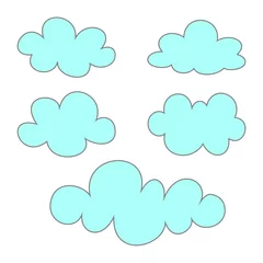 Deurstickers Vector illustration of collection of clouds. Icons for print or web applications. EPS 10 © AsyA