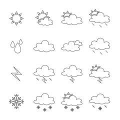 Weather icons for print, web or mobile app. Mega pack of colored weather icons. All icons for weather with sample usage. 100% vector, eps 10.