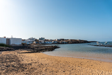 Fishing village of Majanicho, north of the island of Fuerteventura, Canary Islands. Spain