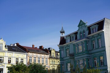 Fototapeta na wymiar Sehenwerte alte Häuser in Świnoujście (Swinemünde) auf Usedom