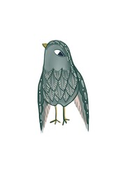 Digital illustration of the cute fantasy style bird