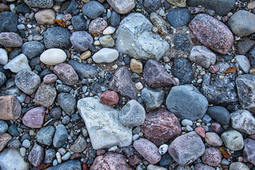 washed-out gravel bed on the coast