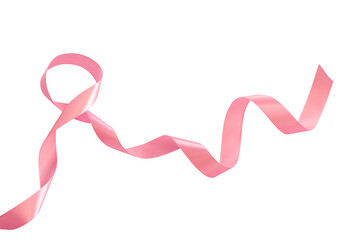 March 8 Handmade Card. pink satin silk ribbon 8 shape for greeting card element isolated on white background