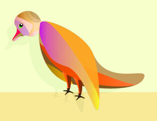 Fototapeta premium A sad bird looking to the ground 