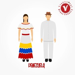 Set of alphabet "V" cartoon characters in traditional clothes