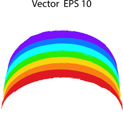 Hand drawing rainbow illustration vector. Vector illustration design for fashion fabrics, textile graphics, prints. Art rainbow color brush stroke paint draw background