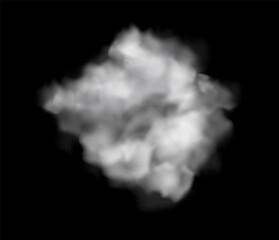 Effect cloudy. Standing fog and white sky smoke chemistry isolated on transparent background single realistic element, 3d clouds texture. Vector cloudscape isolated illustration