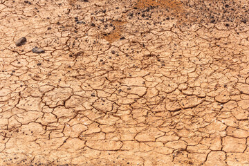 Much drought in Las Salinas de Lobos on the Isla de Lobos, next to the north coast of the island of Fuerteventura, Canary Islands. Spain