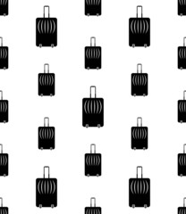 Suitcase Icon Seamless Pattern, Luggage Icon, Rectangular Shape Bag