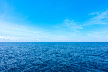 Calm Sea and Blue Sky Background.