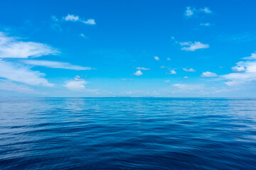 Fototapeta na wymiar Calm Sea and Blue Sky Background.