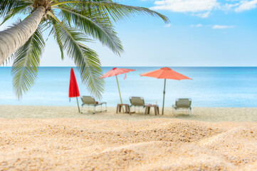 white sand and tropical beach.