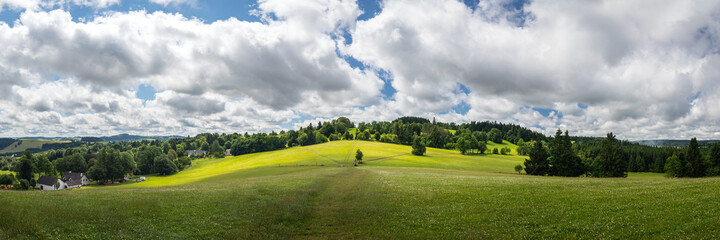 Panorama landscape in the Vysocina Region - Highlands Region, Czech republic