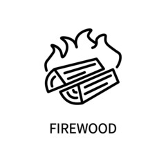 Line Icon Firewood In Simple Style. Vector sign in a simple style isolated on a white background.