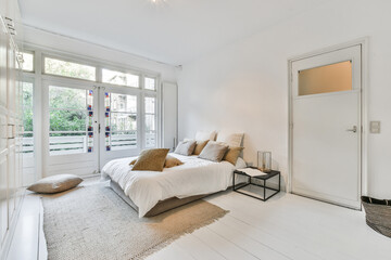 Simple bedroom in modern apartment