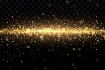 Gold particles. Light effect. Gold dust. background decoration.