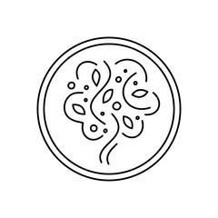 tree vector logo in a circle on a white background. stylized tree - emblem in flat style. plant silhouette