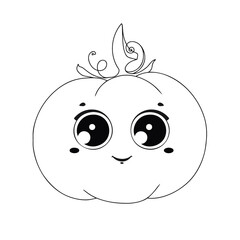 Pumpkin with a smiling face. Halloween pumpkin. Happy Halloween Vector illustration