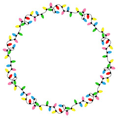 Circle Christmas colorful vector light icon image