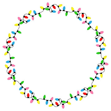 Circle Christmas colorful vector light icon image