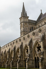 Obraz premium a view of the spire of Salisbury Cathedral Wiltshire England