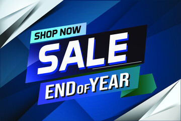 End of year Sale word concept vector illustration with lines and 3d style, landing page, template, ui, web, mobile app, poster, banner, flyer, background, gift card, coupon, label, wallpaper