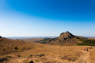 Panoramic View over the Landscape in Macin Mountains, Tulcea, Romania