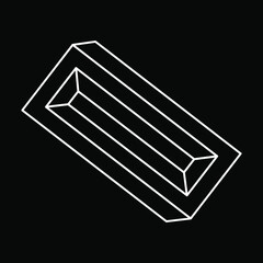 Impossible objects. Optical illusion shape. 3d illustration. Geometric figures. Escher style.