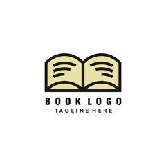 Modern book icon logo design