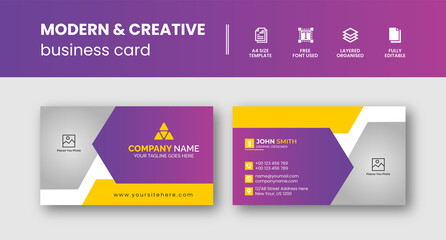 Creative Modern Business Card Template With Clean Design