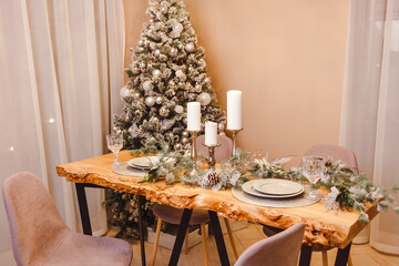 table for Christmas dinner