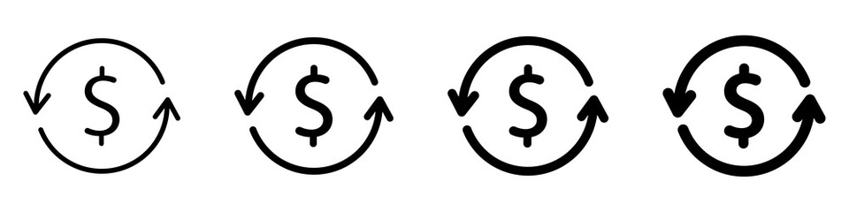 Cashback icons. Save savings. Financial benefit. Vector illustration