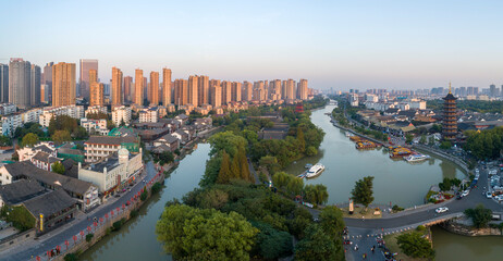 A view of qingjiang Gate of the Beijing-Hangzhou Grand Canal in Huaian city, East China's Jiangsu Province, Oct. 4, 2021.