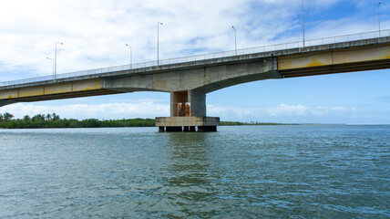 bridge in aracaju. Aerial view of the city in the background