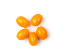 Long Plum Tomato Group Isolated, Fresh Small Cherry Tomatoes