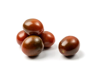 Long Plum Tomato Group Isolated, Fresh Small Cherry Tomatoes