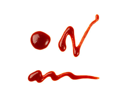 Sriracha Drops Isolated, Hot Spicy Sauce Splash, Ketchup Blobs